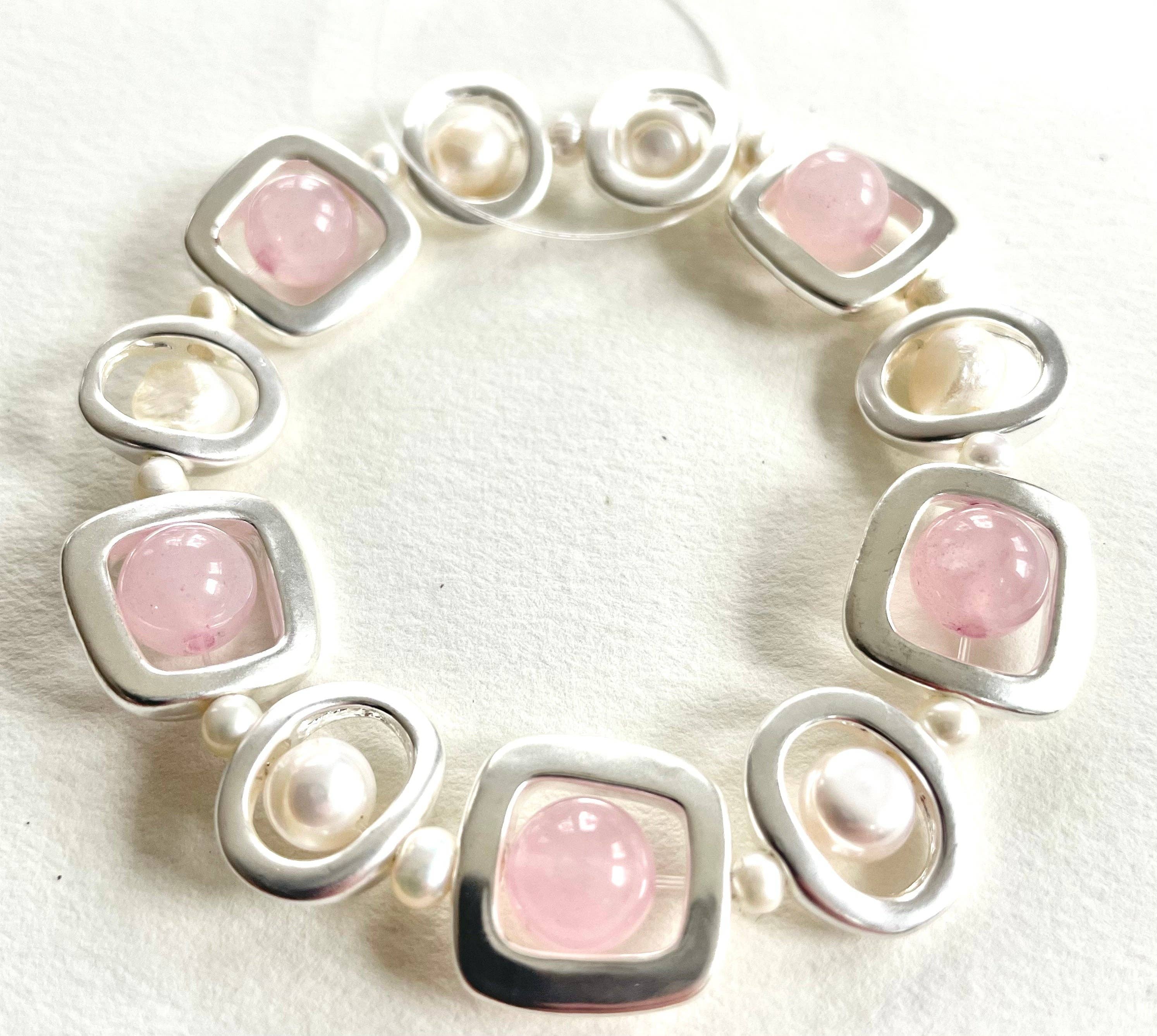 Studio G – wholesale Beaded bracelet – #57B-Brushed Bead and Pearl Bracelet11