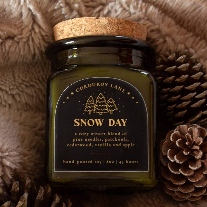 Snow Day Apothecary Candle for wholesale by Corduroy Lane Candle Co