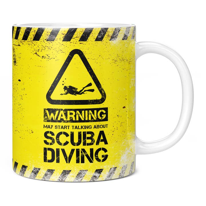 Warning May Start Talking About Scuba Diving Mug for wholesale by Mug Monster