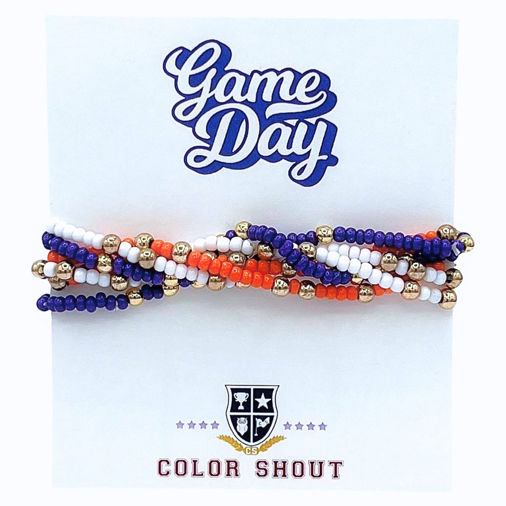 Color Shout - Wholesale Jewelry Set - Game Day Team Colors: Set of 6 Stretch Bracelets21