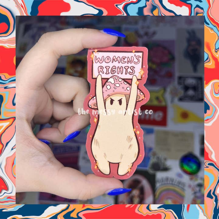 Autocollant Champignon contre les droits des femmes, Roe V Wade pour la vente par The Messy Artist Co.