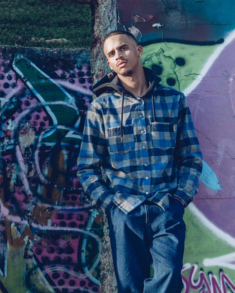 StockNow Unipessoal - Venta al por mayor Chaqueta - Hombre - Chaqueta a cuadros azul marino con capucha0