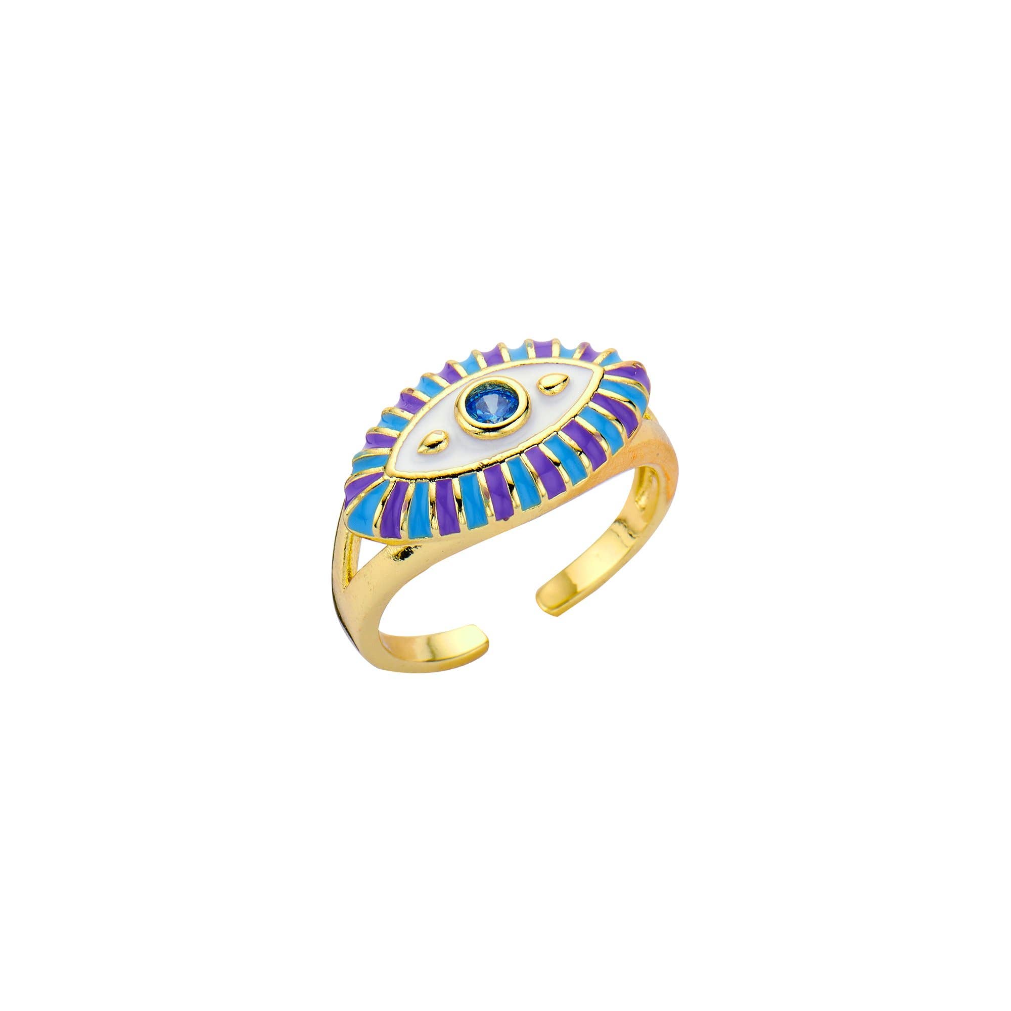 Sansira Jewelry - Wholesale Cocktail/Statement Ring - Enamel Gold Plated Ring0