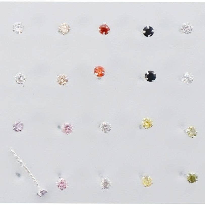 Diacly - Wholesale Nose Ring - 2.5mm 20 Pieces 925 Silver Nose Stud Piercing Color2