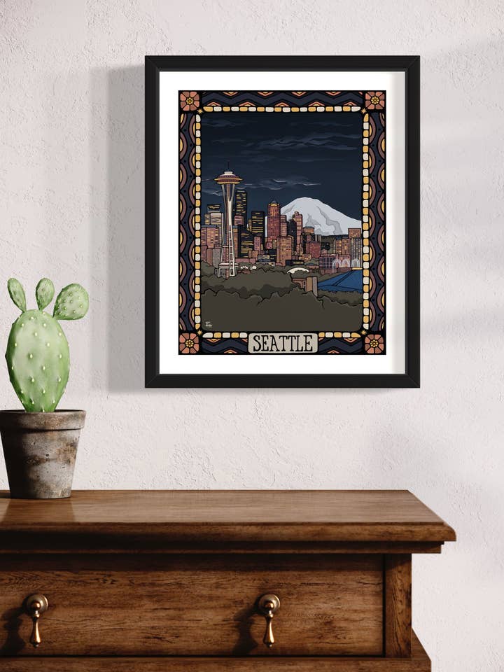Seattle Skyline for wholesale by Eliza Illustrated