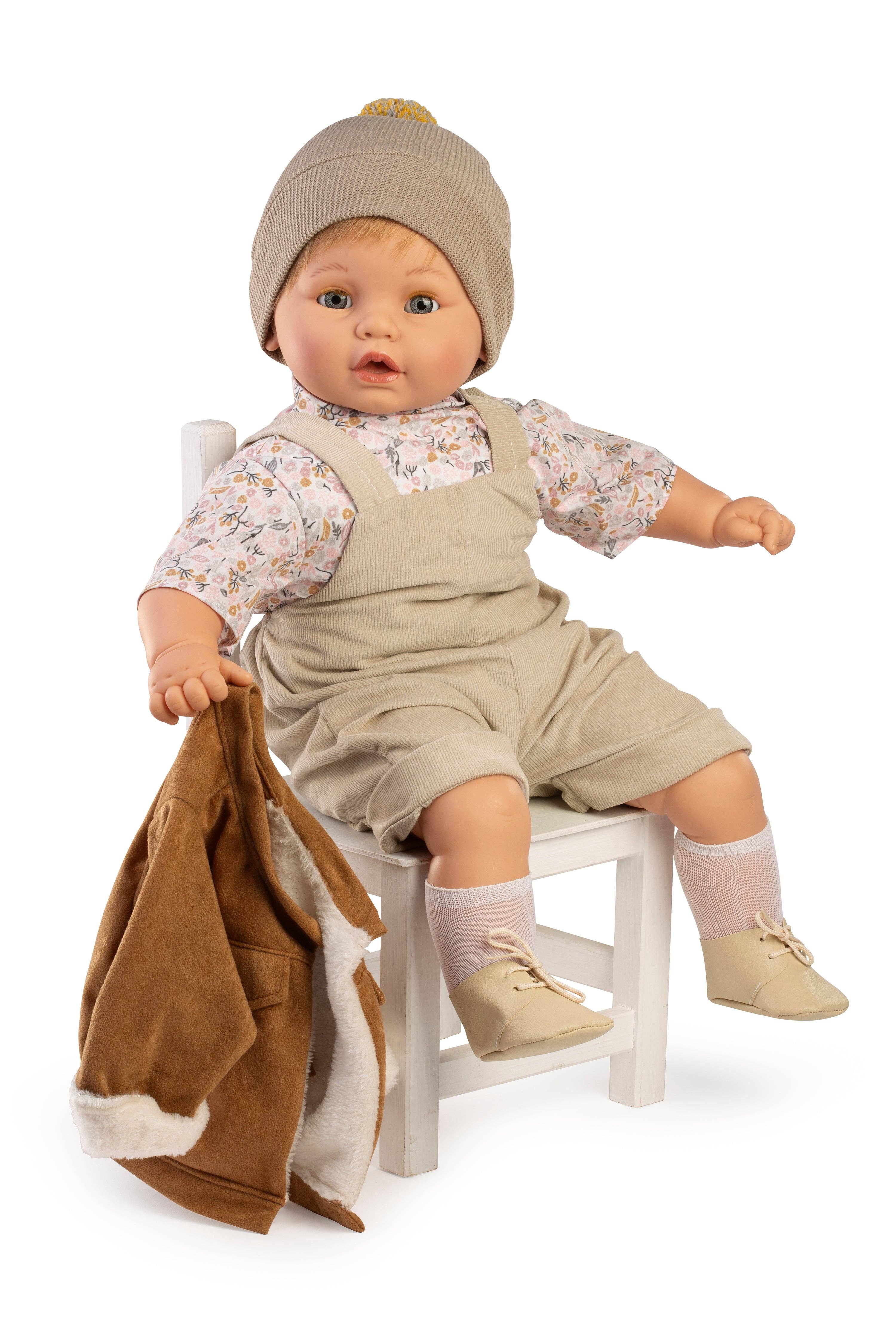 Raúl Arias Bernabeu - Wholesale Doll - Kids - Baby sweet crybaby brown jacket 62 cm, bag1