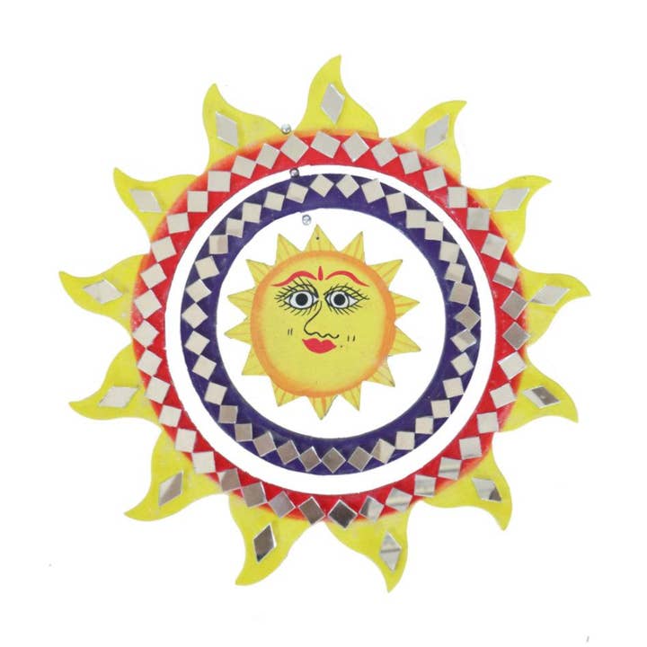 Mobile with Glass Tiles Sun 21cm diameter for wholesale by Shared Earth