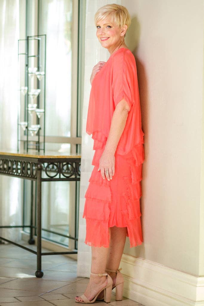 TINA Stephens Italy/Tees By Tina - Wholesale Dress - Women's - Gail Tiered Ruffle Dress (DQ206)2