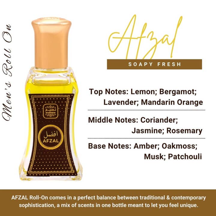 NASEEM - Wholesale Roll-On Fragrance - AFZAL Roll On Perfume Oil Soapy Fresh Men's Fragrance 24 mL