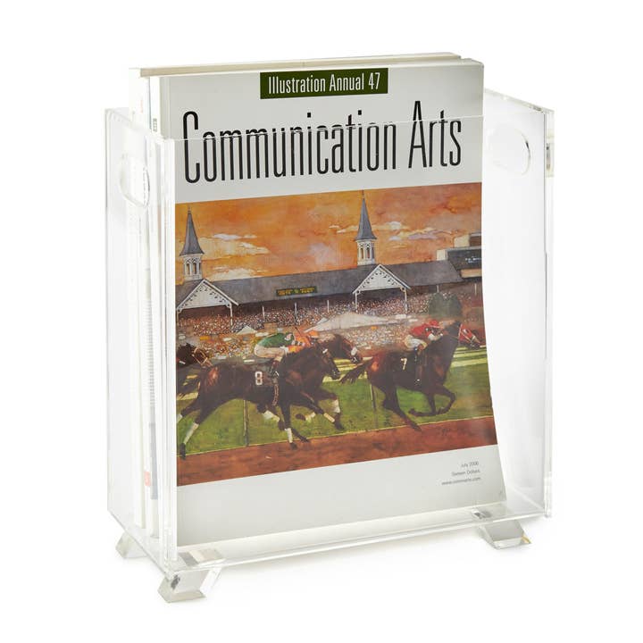 Huang Acrylic - Wholesale Magazine Rack - Clear Magazine Holder/Wastebasket1