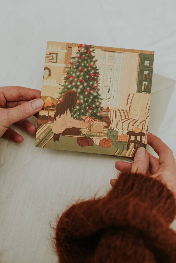 Nicolet Boon - Wholesale Christmas Card - 6 Folded Square Cards + Envelopes "Spread the Joy"7