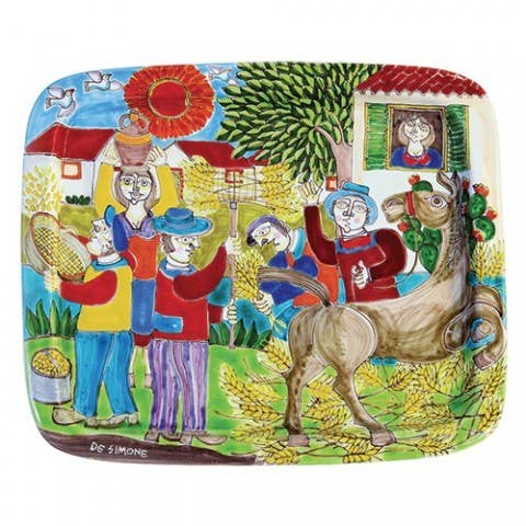 Rektangulær Bakke DS Høst af Korn for engroshandel hos Ceramiche De Simone