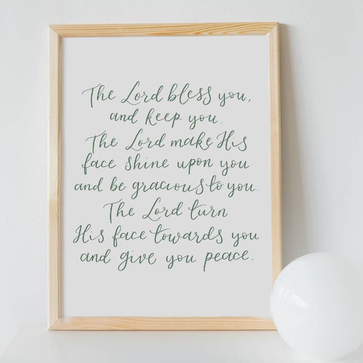 Number 6 Christian Print, Aaronic Blessing, The Blessing for wholesale by And Hope Designs - Cards, Stickers & Stationery