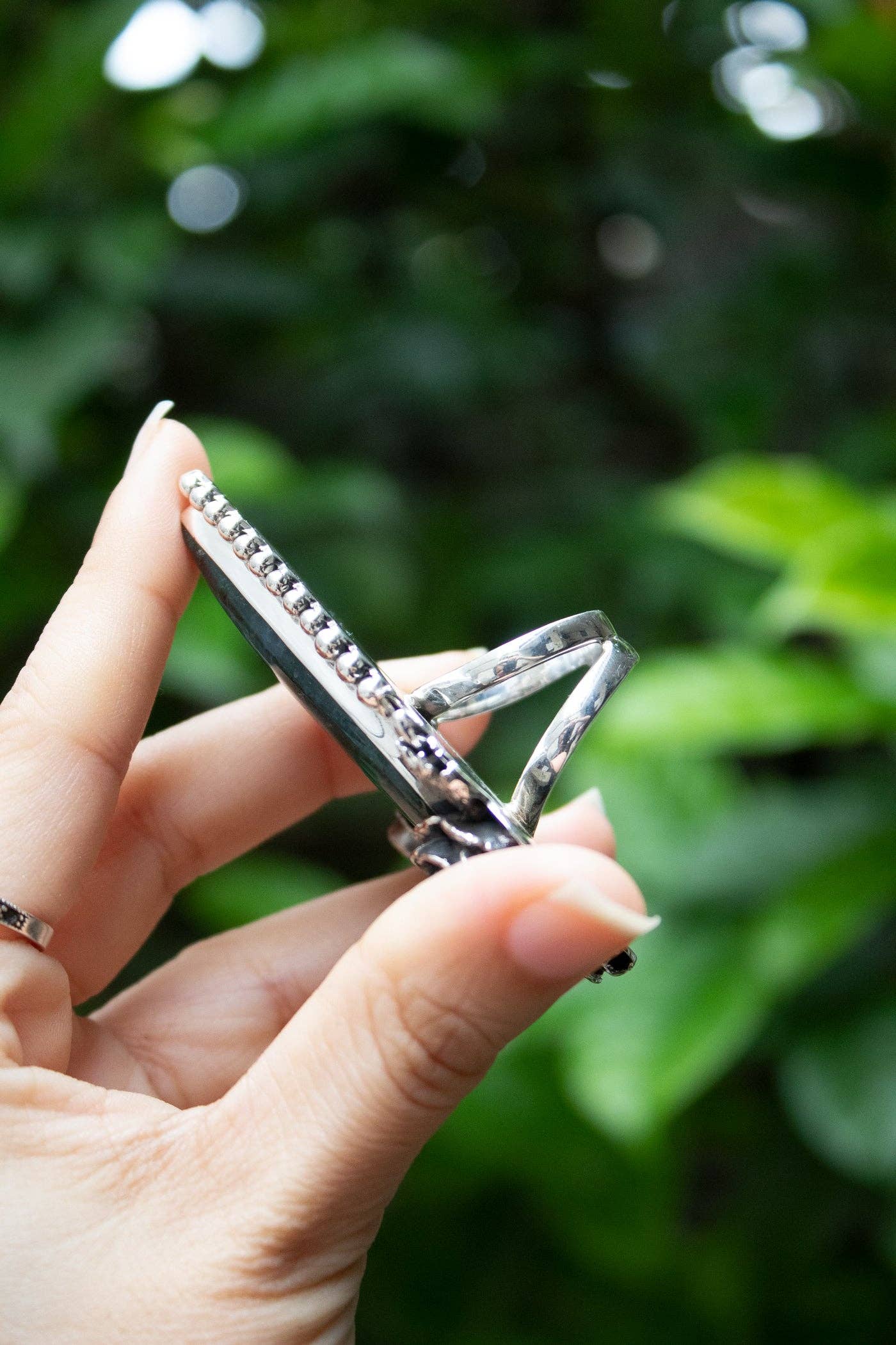 Ambra Jewels – Großhandel Cocktail-/Statement-Ring – Waldrosen Moosachat-Ring, AR- 76153