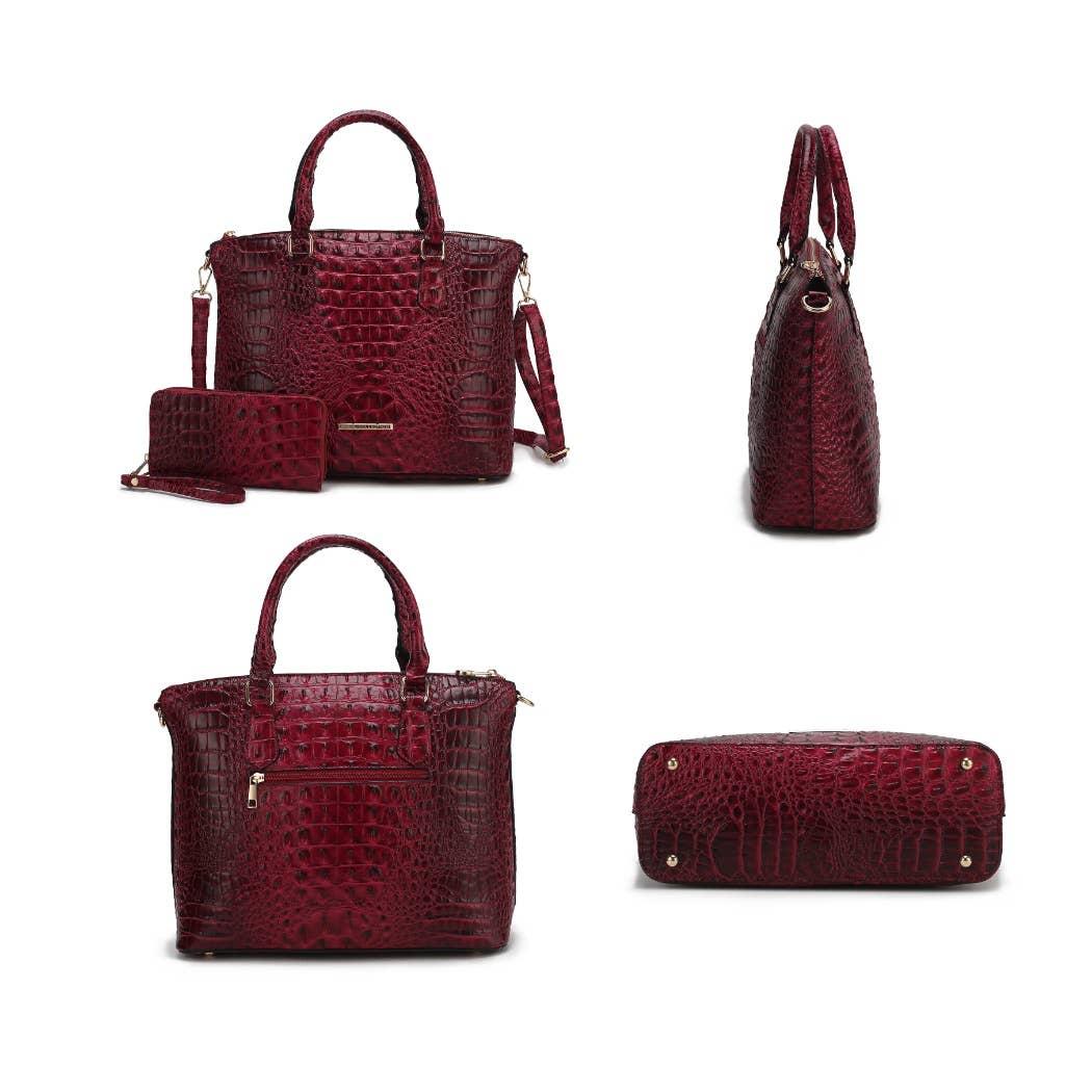 MKF Collection - Wholesale Tote Bag - Women's - MKF Collection Liora Croc Embossed Tote and Set Handbag.7