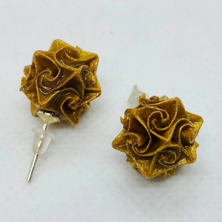 L'éco maison décoration - Wholesale Stud/Post Earrings - Origami gold ball earrings0