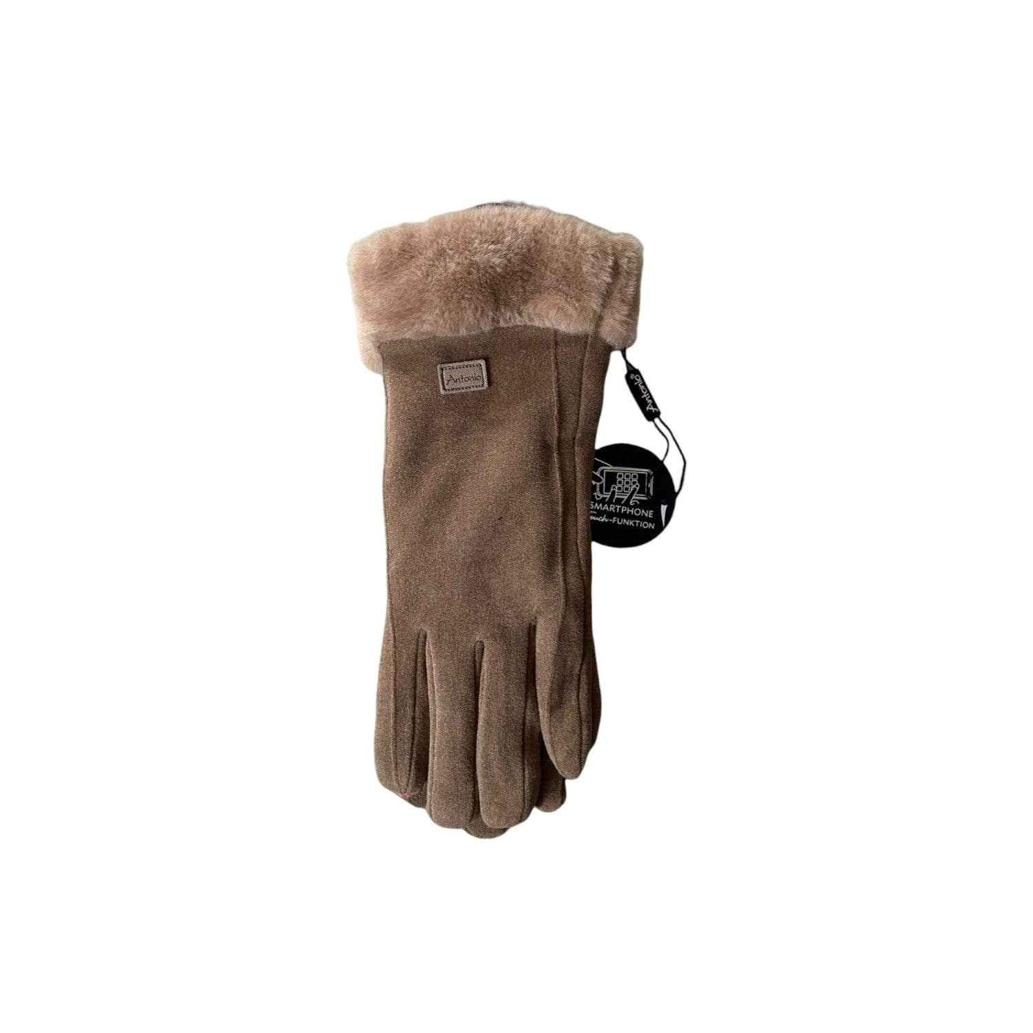VewoTex – Großhandel Handschuhe – Damen – Damen Handschuhe gefüttert » Damenhandschuhe mit Touchfunktion » Winterhandschuhe mit Kunstpelz » Wildlederoptik "NY Style" Suede mit Fell5
