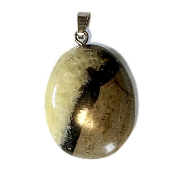 Septaria pendant Madagascar A+ tumbled stone 925 silver loop for wholesale by La Boîte à Cailloux