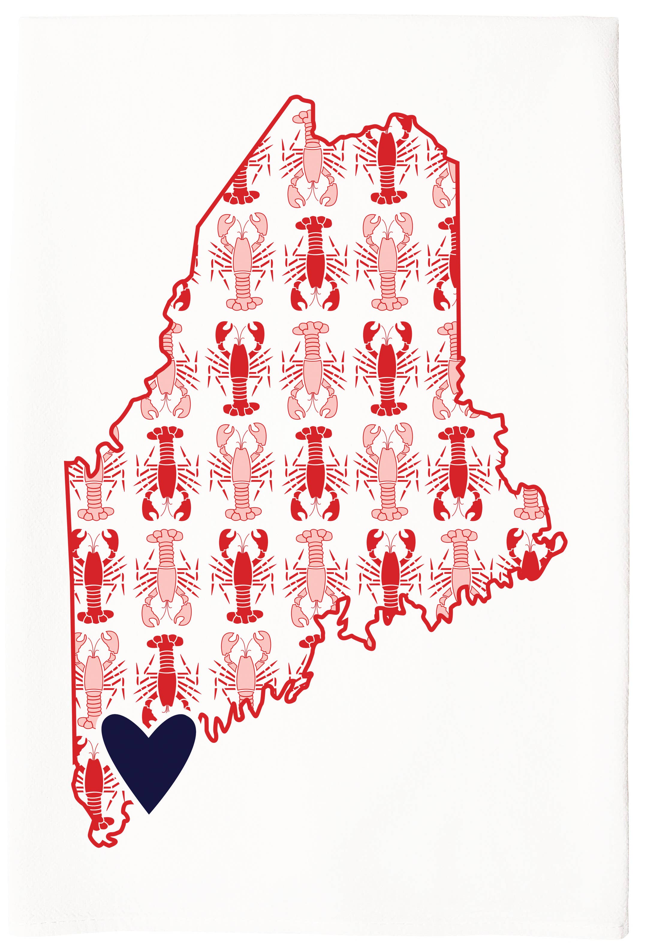 Coast & Cotton - Wholesale Tea Towel - Custom Hometown Heart, Organic Cotton Tea Towel