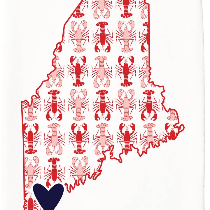 Coast & Cotton - Wholesale Tea Towel - Custom Hometown Heart, Organic Cotton Tea Towel0
