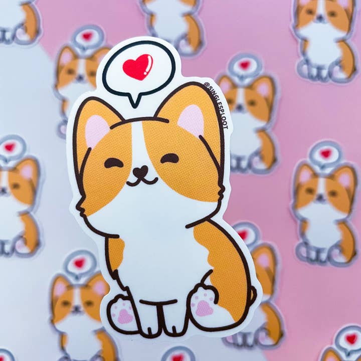 Single Sploot - Wholesale Sticker - uwu Corgi Sticker1