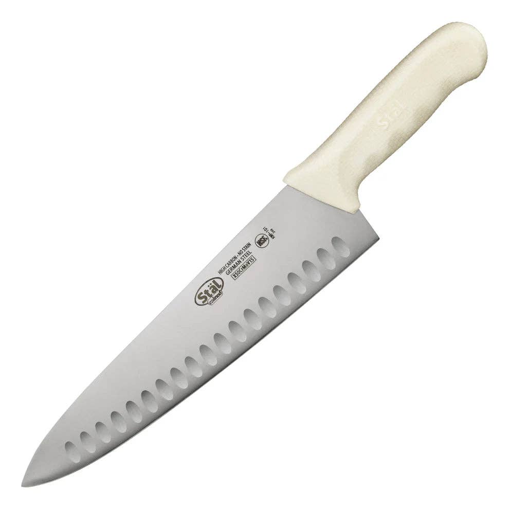 EcoQuality - Wholesale Kitchen/Utility Knife - KWP-101, 10" White PP Hdl Hollow Ground Cook's Knife, EA0