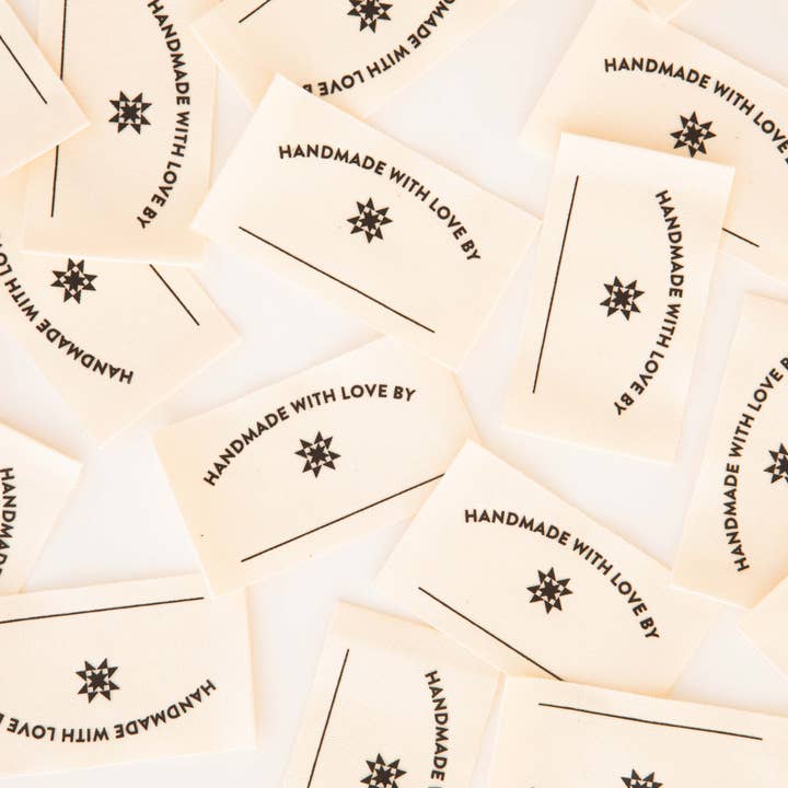 Sarah Hearts - Wholesale Craft Supplies - Handmade with Love Organic Cotton Write-In Quilt Labels