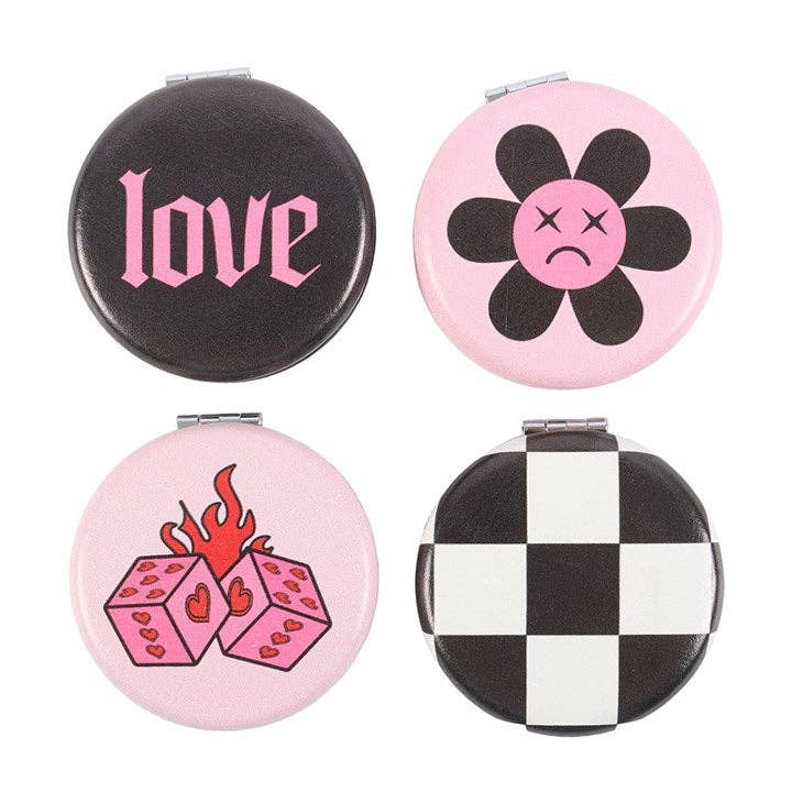 Something Different Wholesale - Wholesale Compact Mirror - Set of 12 Rebel Romance Compact Mirrors in Display2