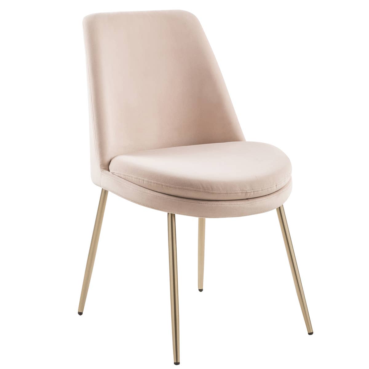 HOMYCASA DESIGN INC - Wholesale Chair - Modern Velvet Dining Chair- Gold Legs-Beige2