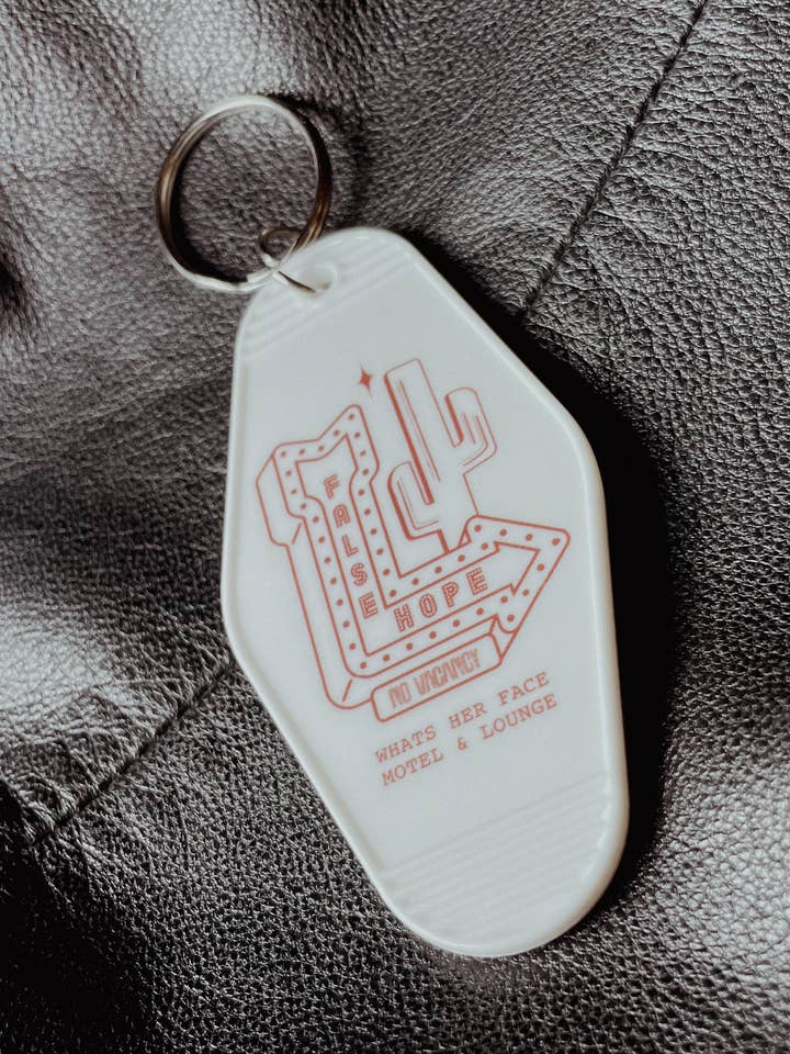 Motel Keychain - False Hope - White and Brown for wholesale by Whats Her Face