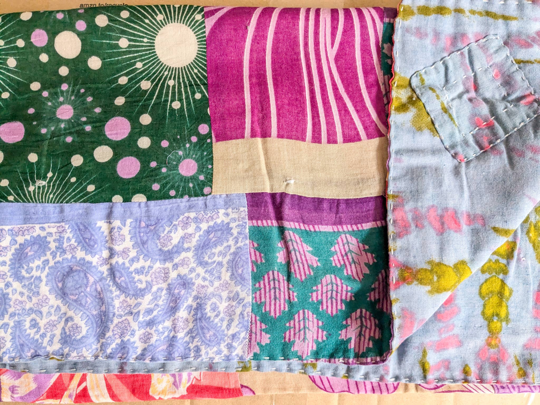 Shakti.ism - Wholesale Quilt - Reversible sari patchwork throw quilt, picnic blanket3