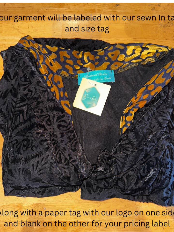 Radiant Robes – Engroshandel Kimono - Dame – Håndlavet Boho Sort Tigerstribet Brændt Fløjl Kaftan9