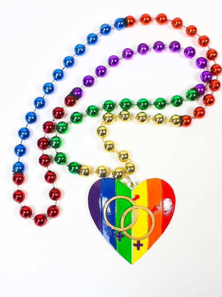Pride LGBTQ+ Heart Shaped Bead for wholesale by Mardi Gras Creations