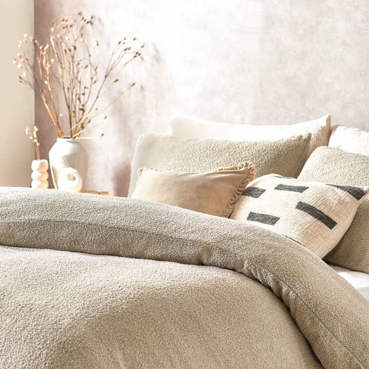 Boucle Duvet Cover Set Greige for wholesale on Faire