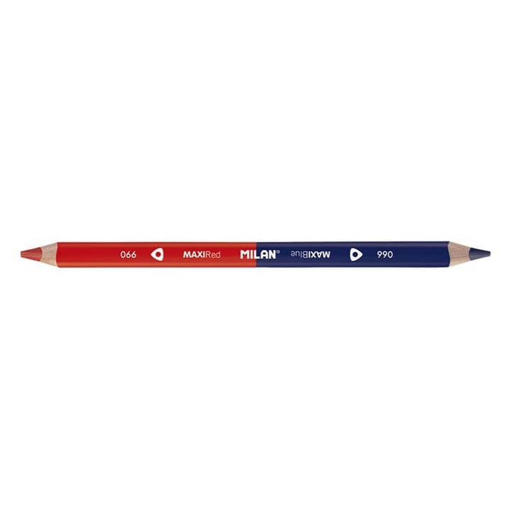Milan Maxi Bicolour Red-Blue Triangular Pencils (12 pk) for wholesale by Notable Designs (UK)