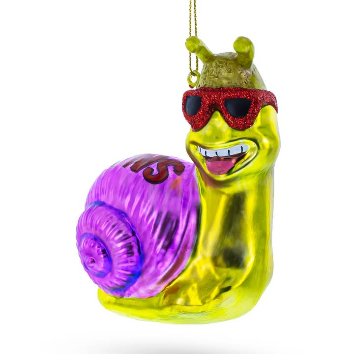 Kühles Schnecke mit Sonnenbrille Glasornament für den Großhandel von BestPysanky