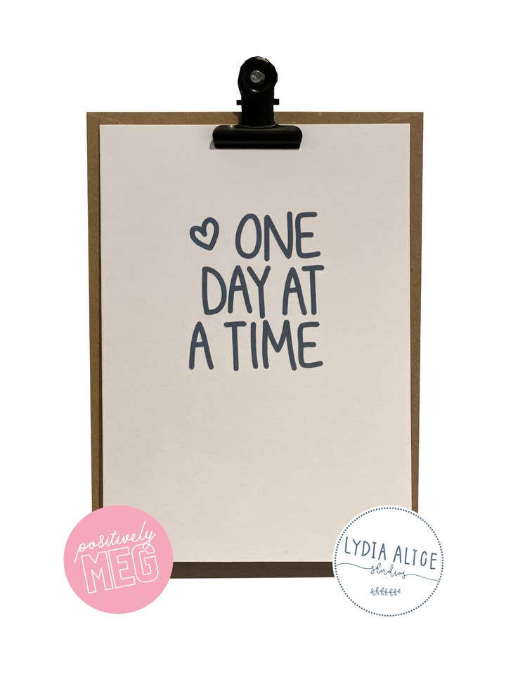 Ein-Tages-Grußkarte | Karte für psychische Gesundheit | Sober Card für den Großhandel von Lydia Alice Studios