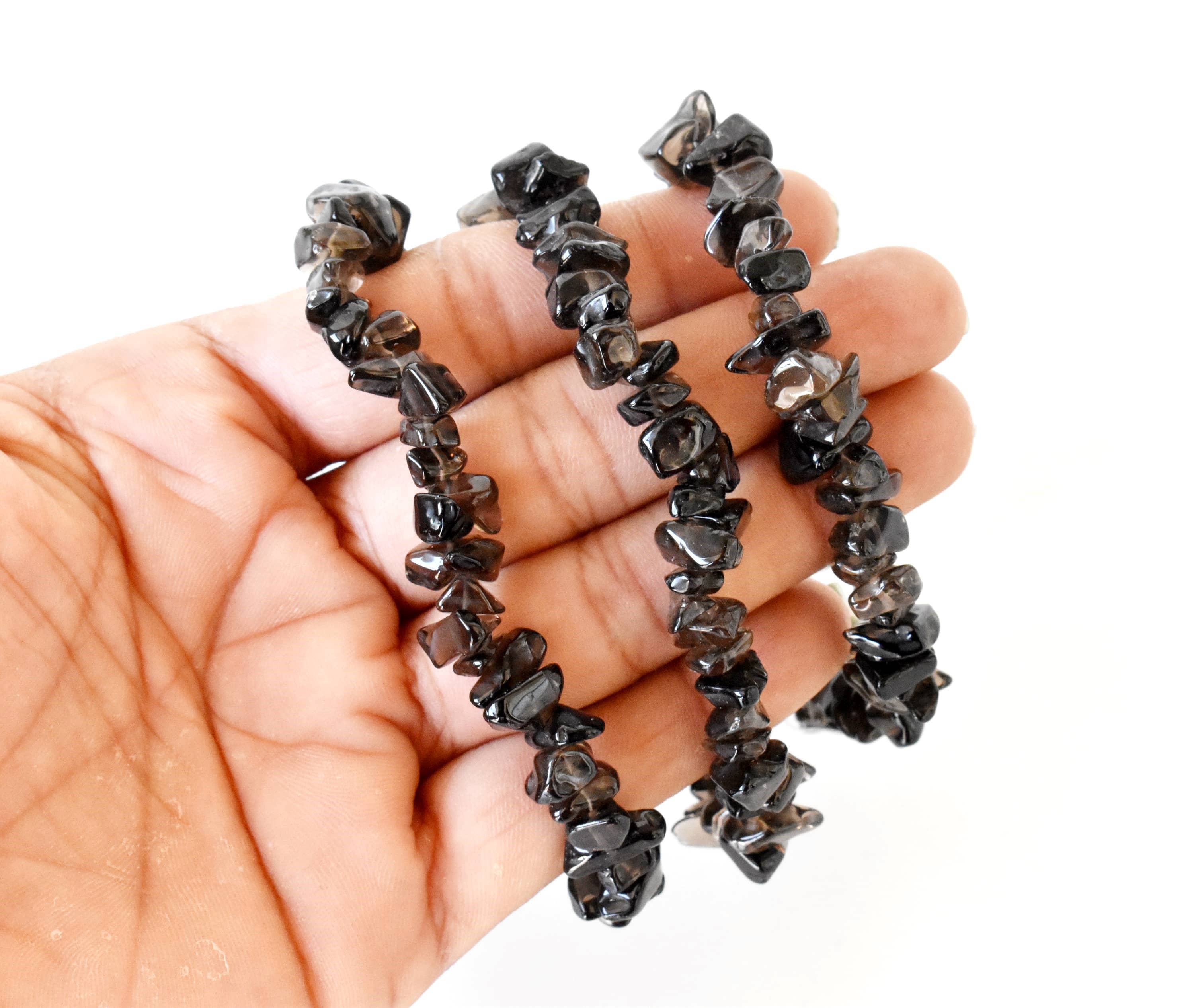 Soothing Crystals - Wholesale Beaded Bracelet - Smokey Quartz Chip Bracelet (Sense of Purpose & Purification9