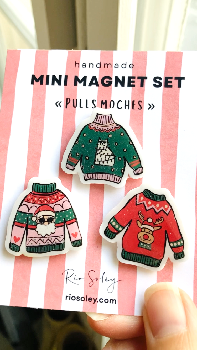 Rio Soléy - Wholesale Magnet - Handmade Mini Magnet Set – Ugly Sweaters (Pulls Moches)1