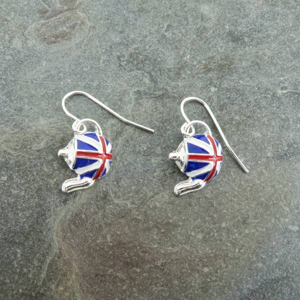 Alexander Thurlow & Co Ltd – wholesale Dangle earrings – British Union Jack Teapot Dangly Earrings1