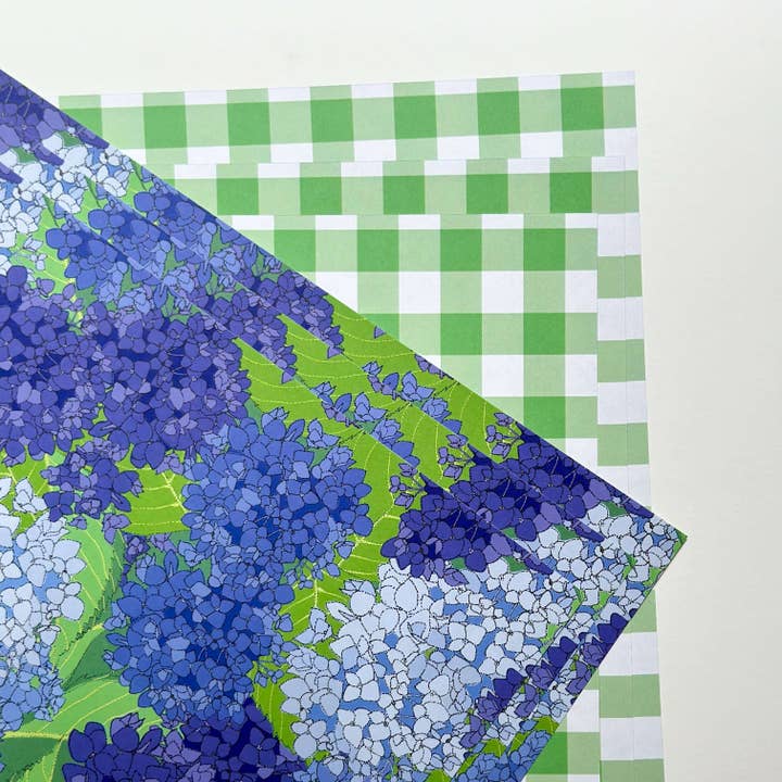 Ballard & Prescott - Wholesale Flat Wrap - Hydrangea Wrapping Paper1