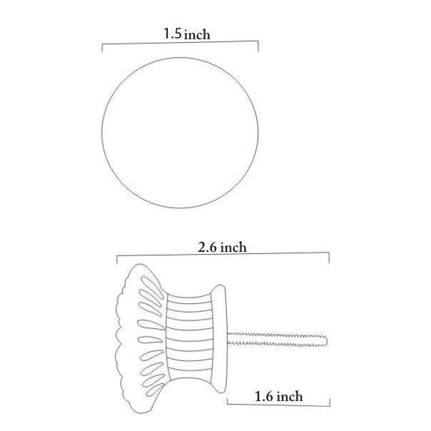 KNOBCO - Wholesale Knob/Pull - Clear Glass Flower Embossed Knob (Medium)1