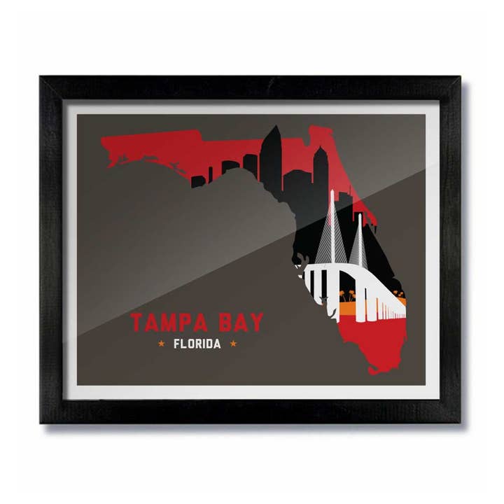 Tampa Bay, Florida Skyline Print for wholesale by D&W Elements