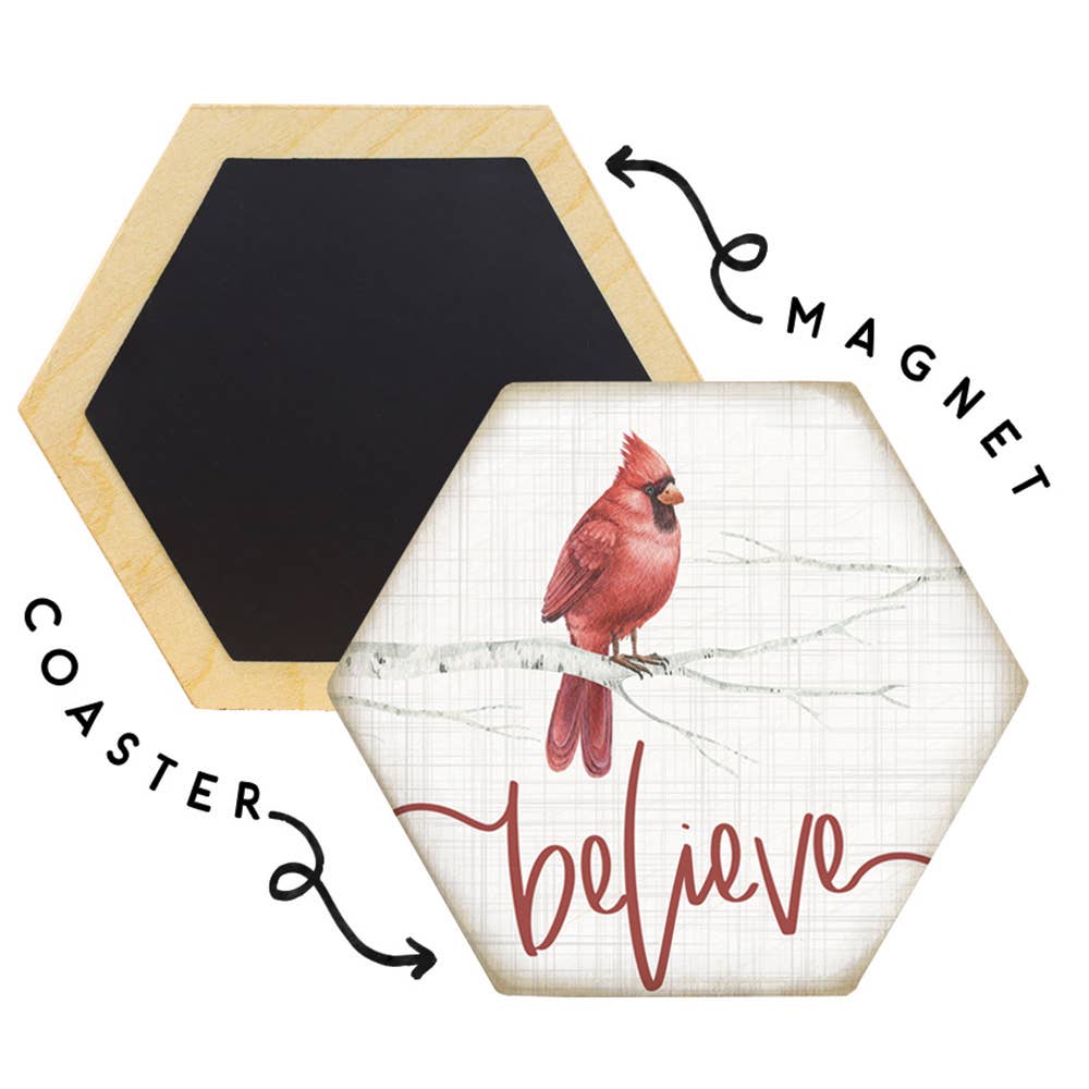 Sincere Surroundings - Wholesale Coasters - Believe Cardinal - Honeycomb Coasters1