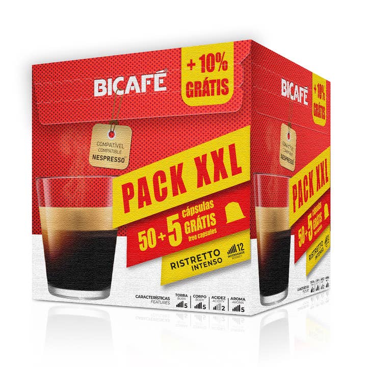 Ristretto Coffee Pack XXL 50+5- Nespresso Compatible Capsules for wholesale by Bicafé