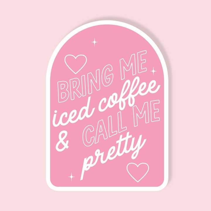 Pretty Iced Coffee Sticker for wholesale by Urban Brew