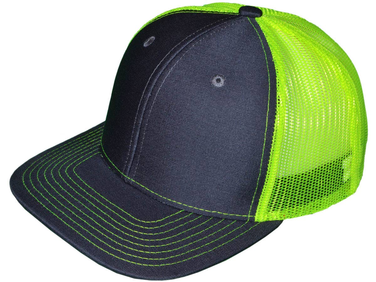 Buck Wholesale – Großhandel Trucker-Cap – Unisex – Blanko Trucker-Hüte — 6 Paneele SnapBack Mesh BK Caps24