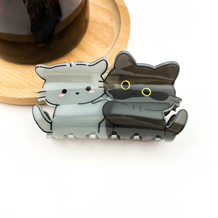 Hugging Cats Hair Claw Clip, Cute Cat Animal Hair Clip for wholesale on Faire1