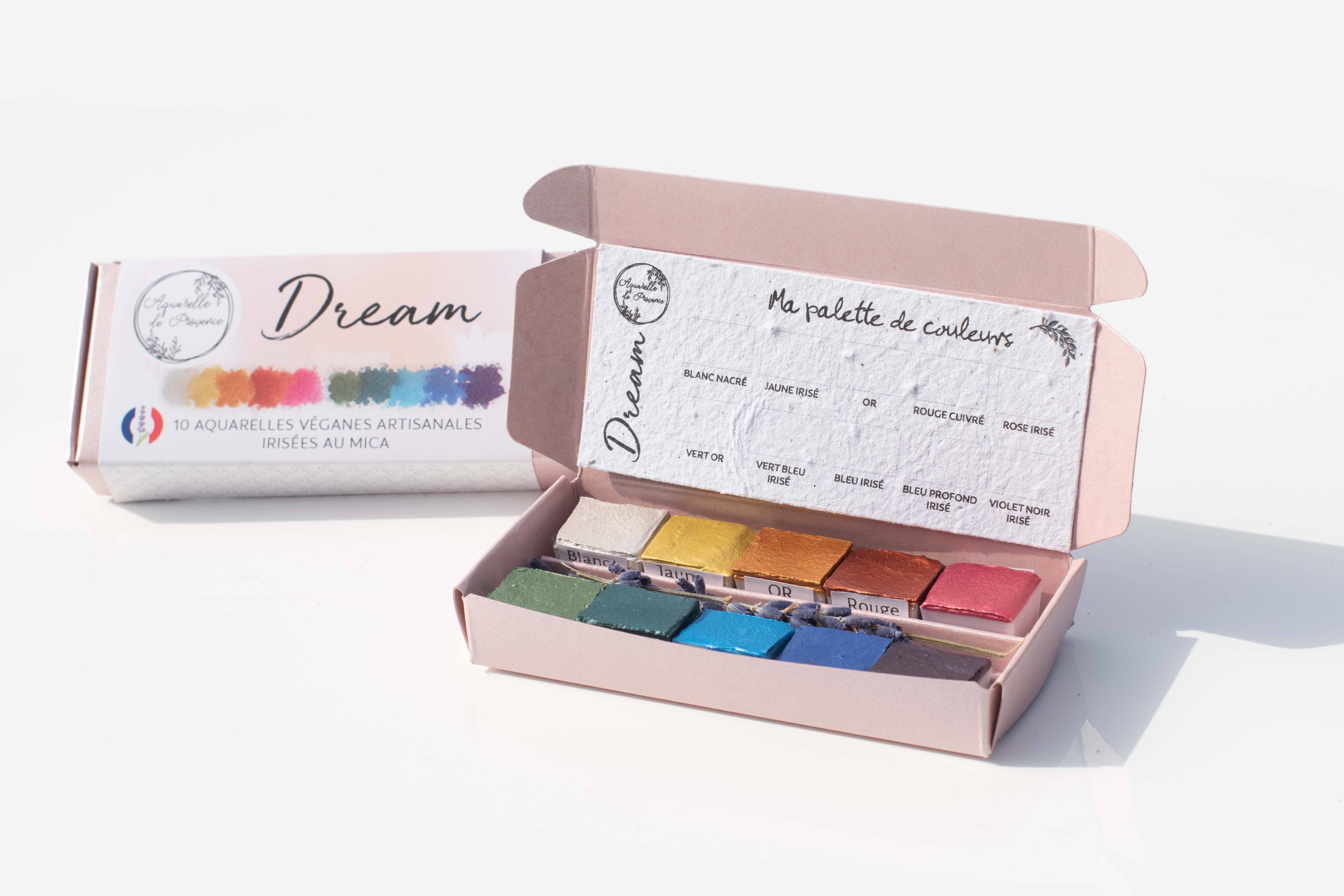 Aquarelle de Provence - Wholesale Watercolor Paint - 'DREAM' PALETTE - 10 extra-fine metallic watercolors3
