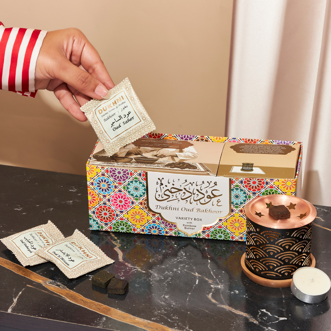 Dukhni - Wholesale Incense - Oud Bakhoor Variety Box + Smokeless Burner I Arabic Incense 3